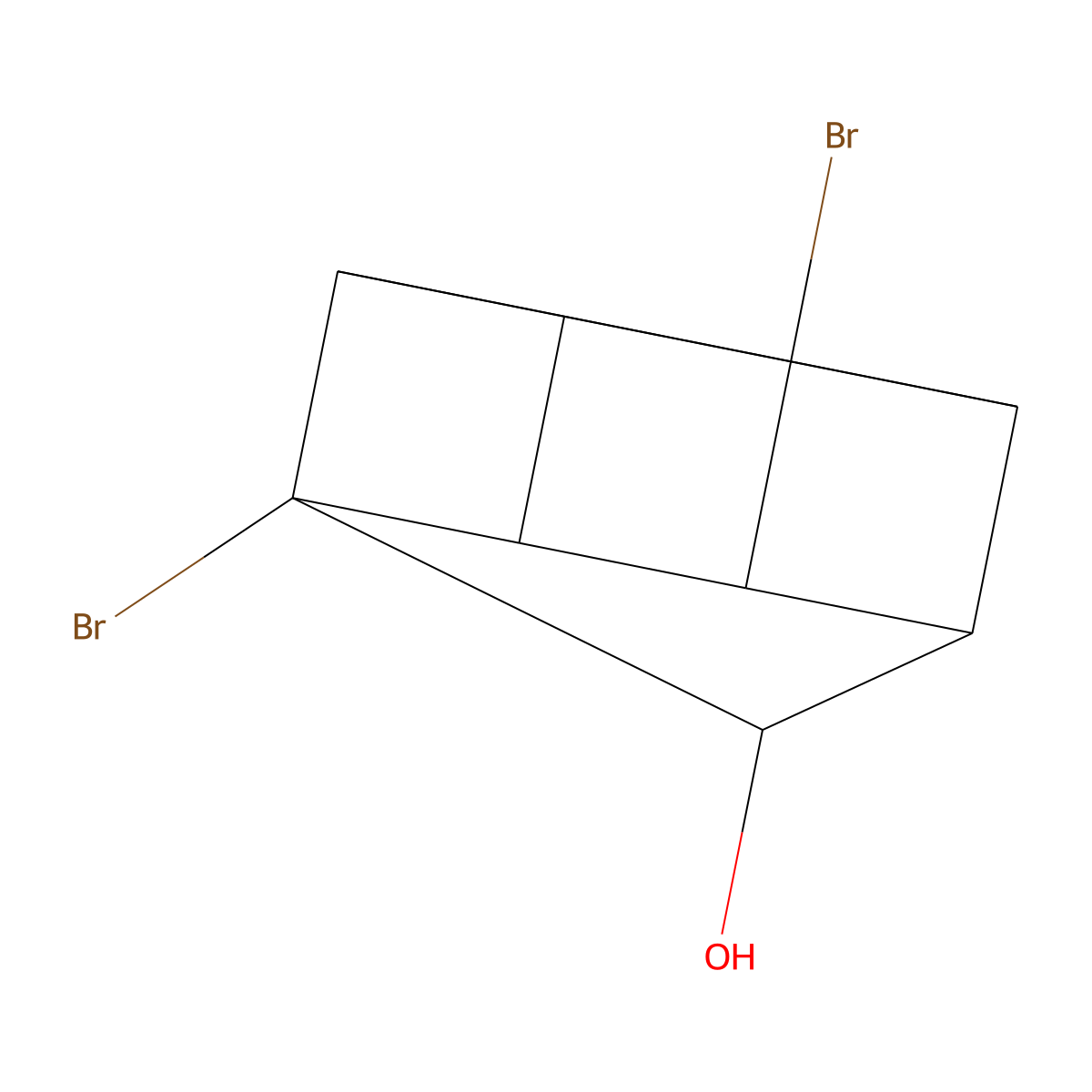 1,4-Dibromopentacyclo[4.3.0.0~2,5~.0~3,8~.0~4,7~]nonan-9-ol molecular structure, CAS 60462-32-0