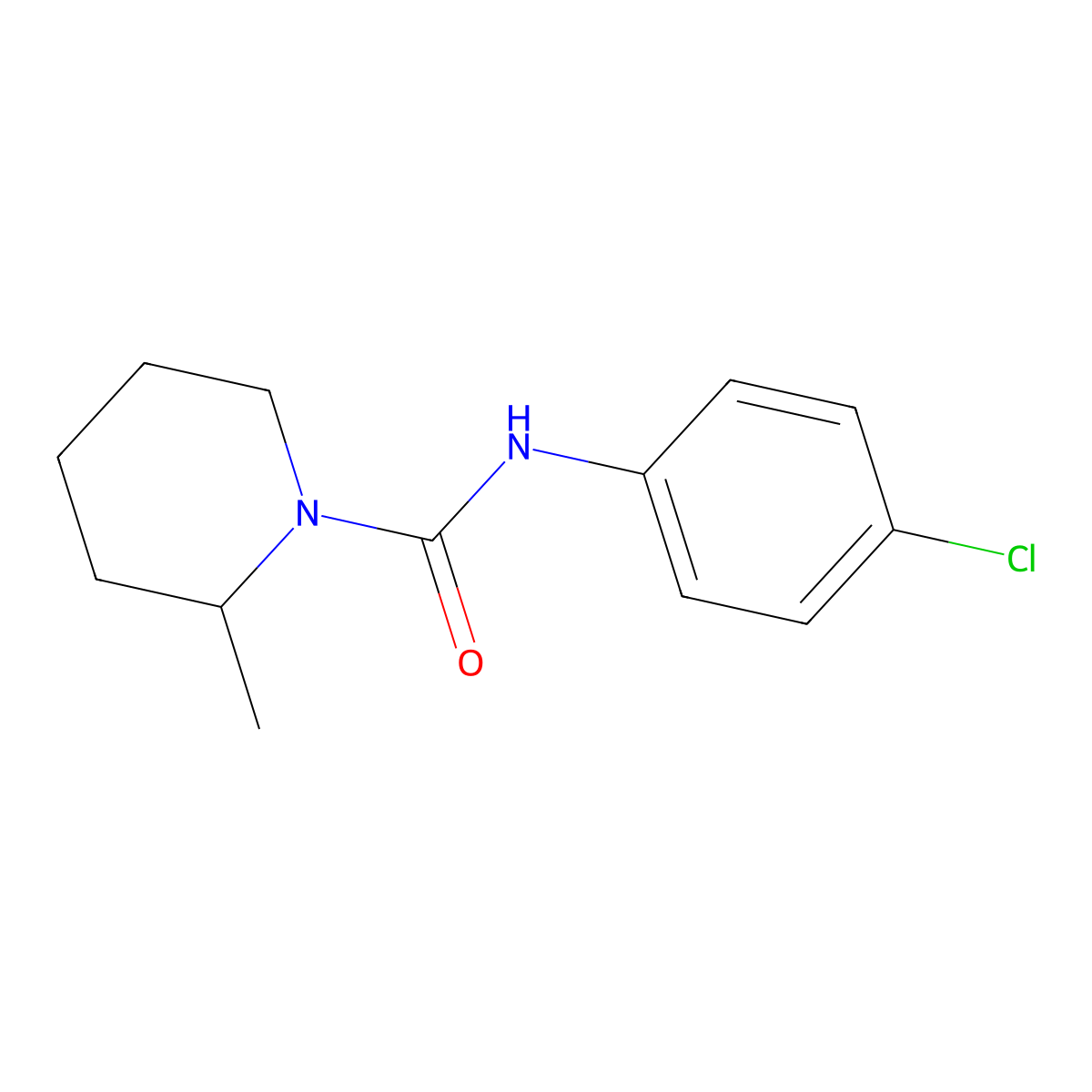 1-(4-Chlorophenylcarbamoyl)-2-methylpiperidine molecular structure, CAS 60464-78-0