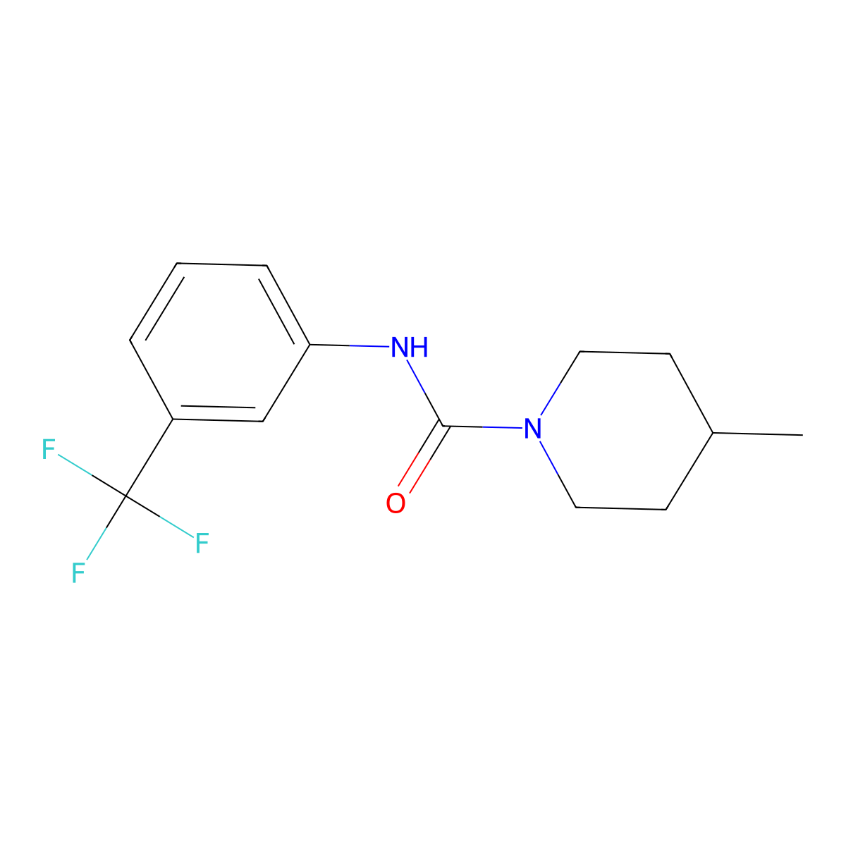 4-Methyl-N-(3-(trifluoromethyl)phenyl)-1-piperidinecarboxamide molecular structure, CAS 60464-95-1