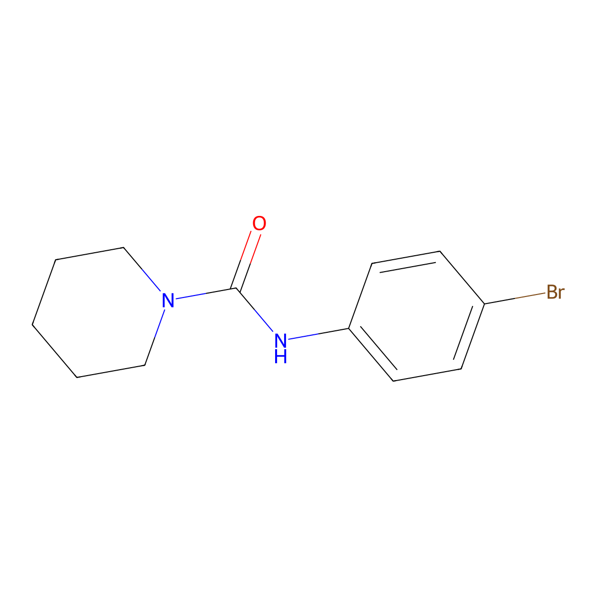 1-((4-Bromophenyl)carbamoyl)piperidine molecular structure, CAS 60465-14-7