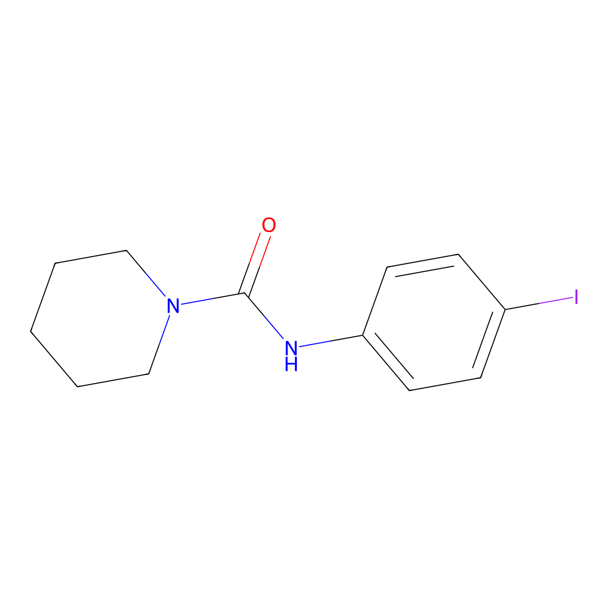 N-(4-iodophenyl)piperidine-1-carboxamide molecular structure, CAS 60465-18-1