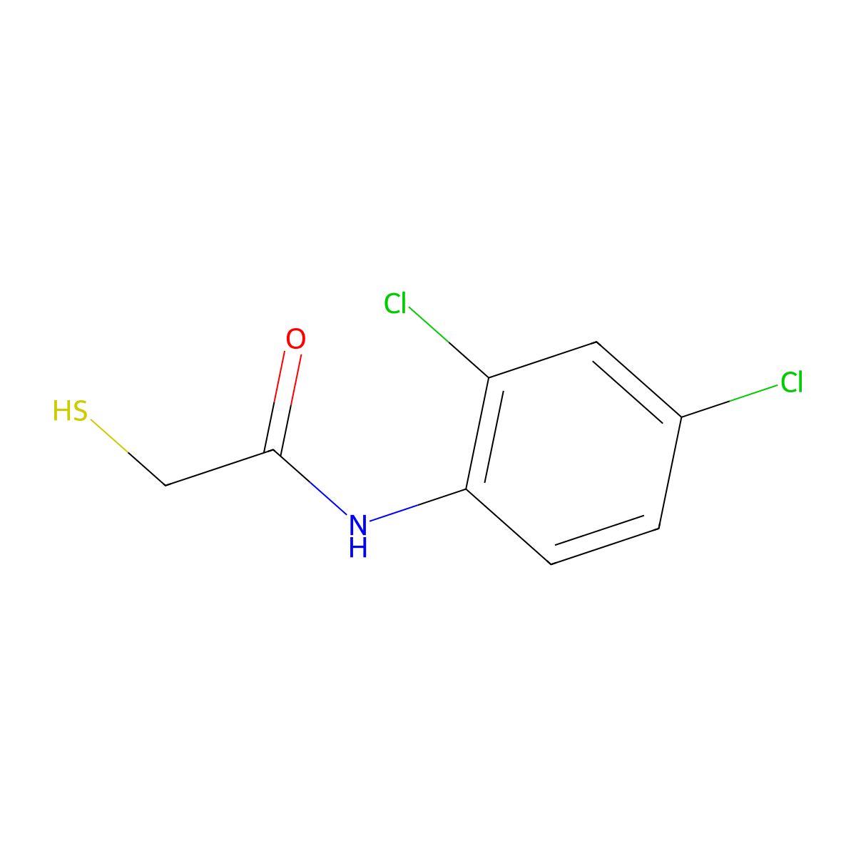 N-(2,4-dichlorophenyl)-2-mercaptoacetamide molecular structure, CAS 60466-54-8
