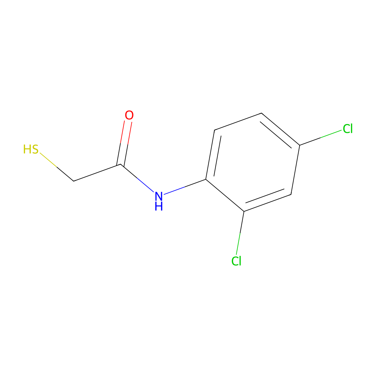 N-(2,4-dichlorophenyl)-2-mercaptoacetamide molecular structure, CAS 60466-54-8