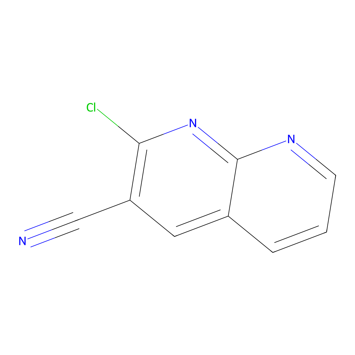 2-Chloro-1,8-naphthyridine-3-carbonitrile molecular structure, CAS 60467-75-6