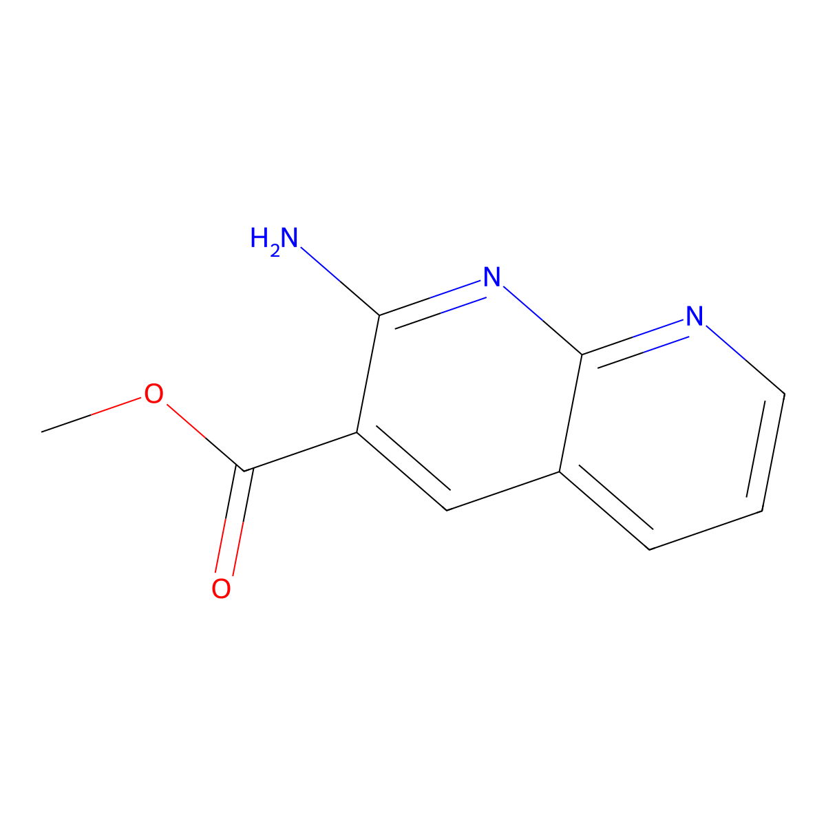 Methyl 2-amino-1,8-naphthyridine-3-carboxylate molecular structure, CAS 60467-84-7