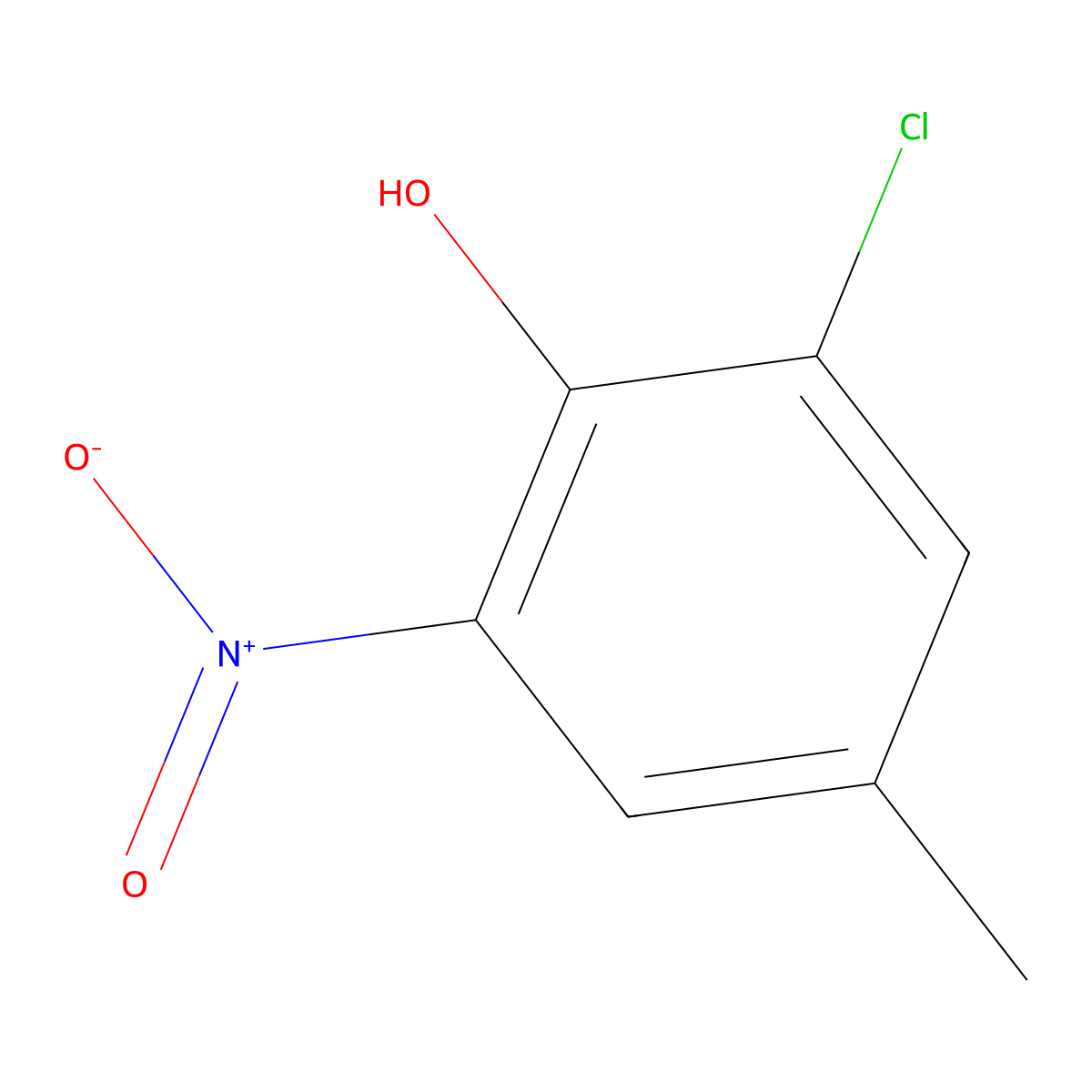 2-Chloro-4-methyl-6-nitrophenol molecular structure, CAS 60468-61-3
