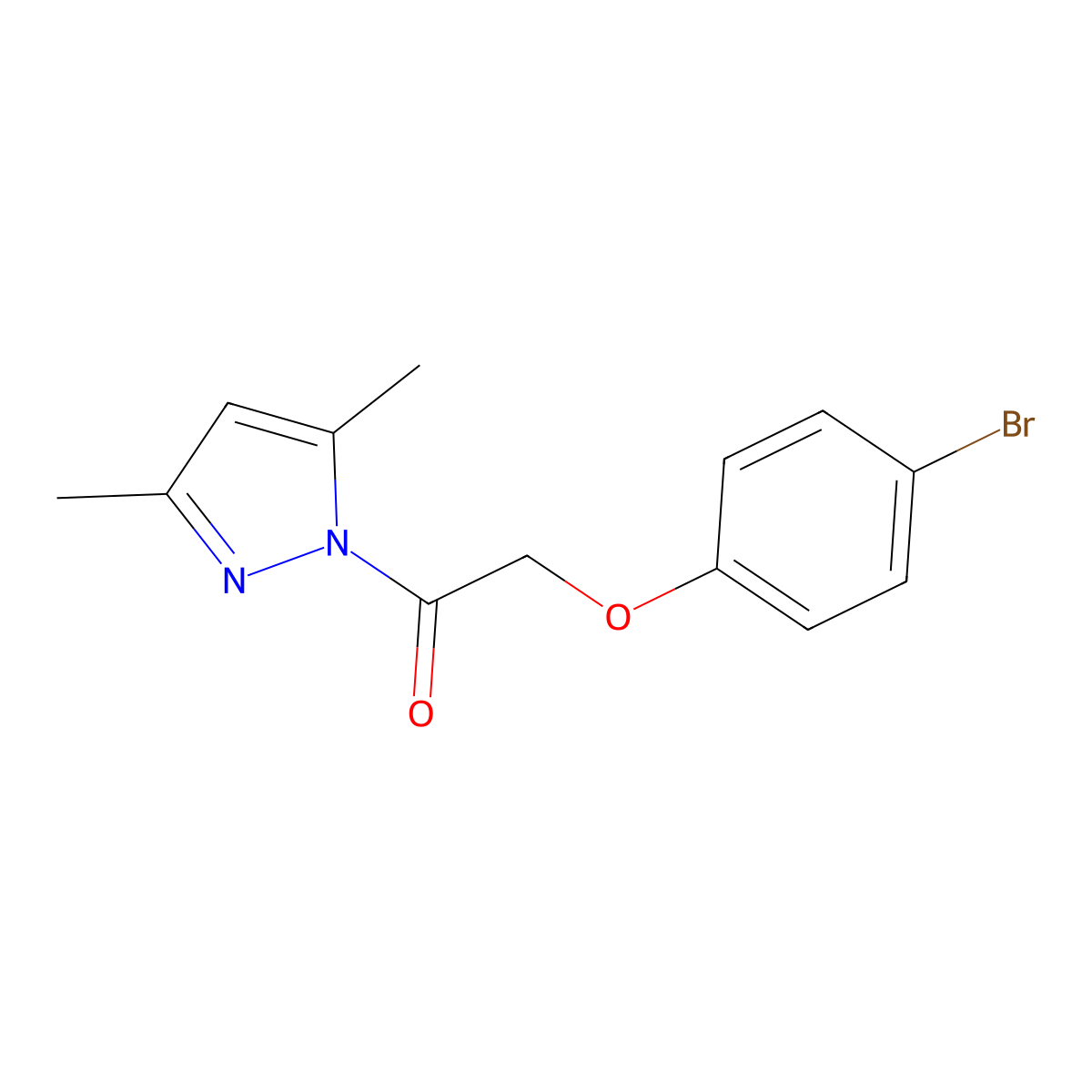 2-(4-Bromophenoxy)-1-(3,5-dimethylpyrazol-1-yl)ethanone molecular structure, CAS 6047-27-4