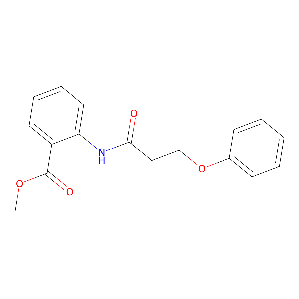 Methyl 2-(3-phenoxypropanoylamino)benzoate molecular structure, CAS 6047-28-5