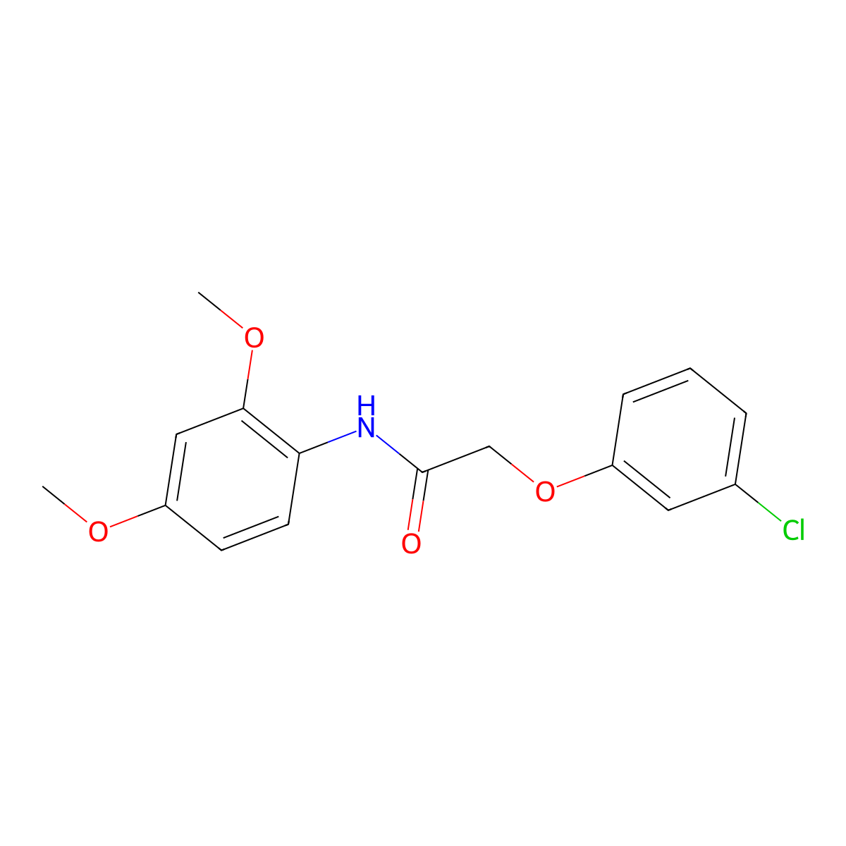 2-(3-chlorophenoxy)-N-(2,4-dimethoxyphenyl)acetamide molecular structure, CAS 6047-89-8