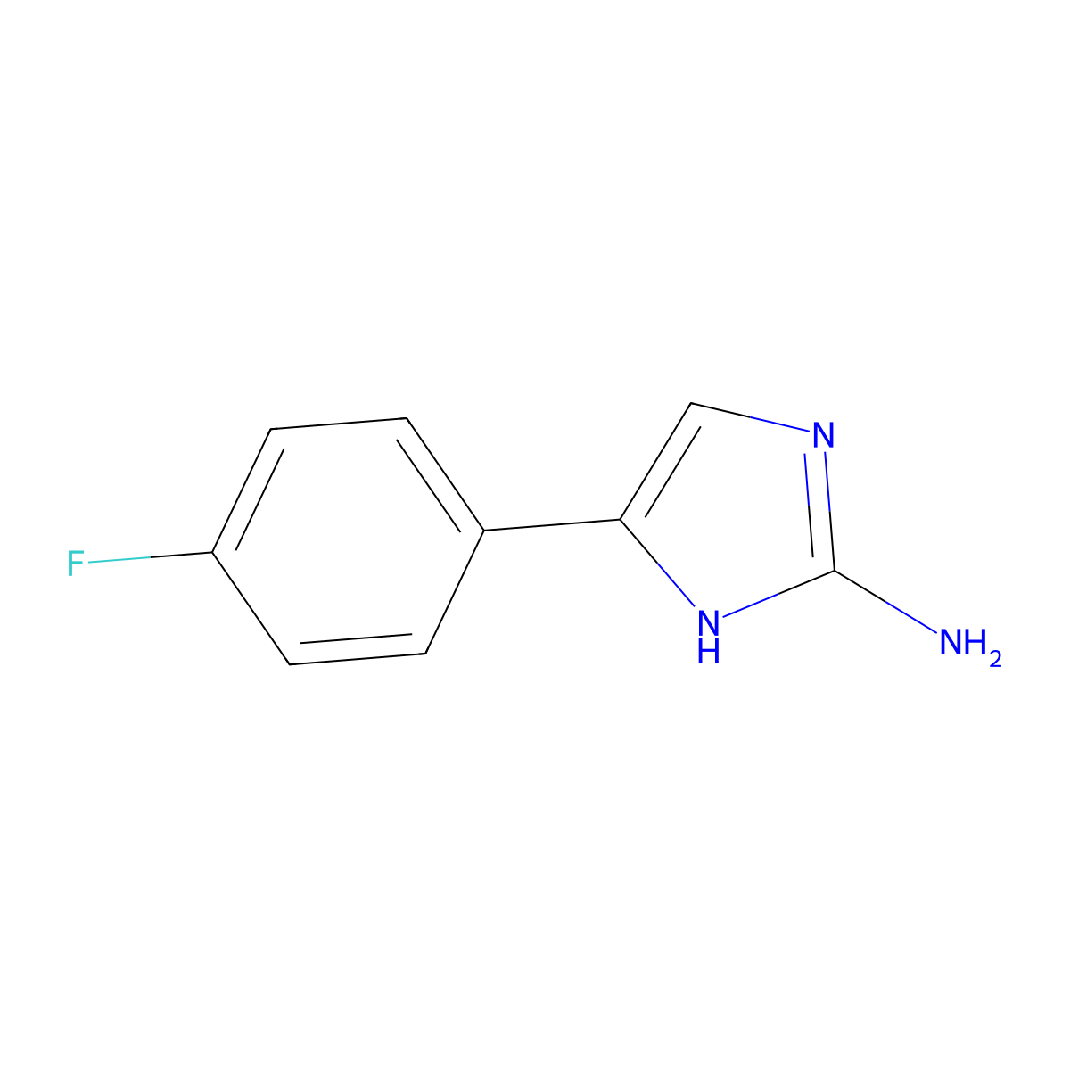 5-(4-fluorophenyl)-1H-imidazol-2-amine molecular structure, CAS 60472-17-5
