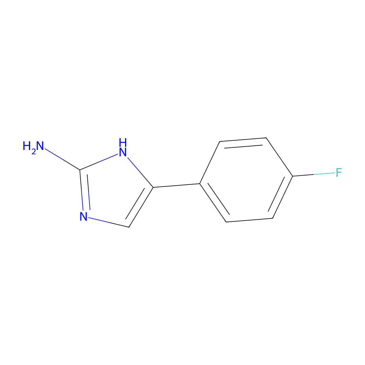 5-(4-fluorophenyl)-1H-imidazol-2-amine molecular structure, CAS 60472-17-5