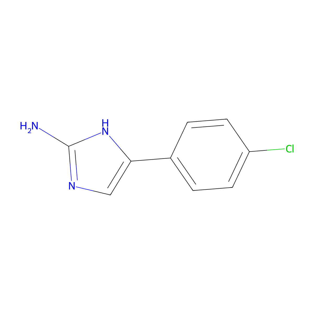 5-(4-Chlorophenyl)-1H-imidazol-2-amine molecular structure, CAS 60472-18-6