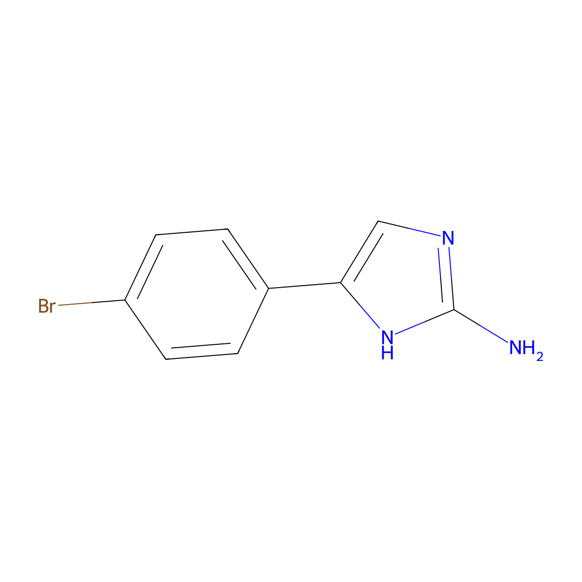 5-(4-bromophenyl)-1H-imidazol-2-amine molecular structure, CAS 60472-19-7