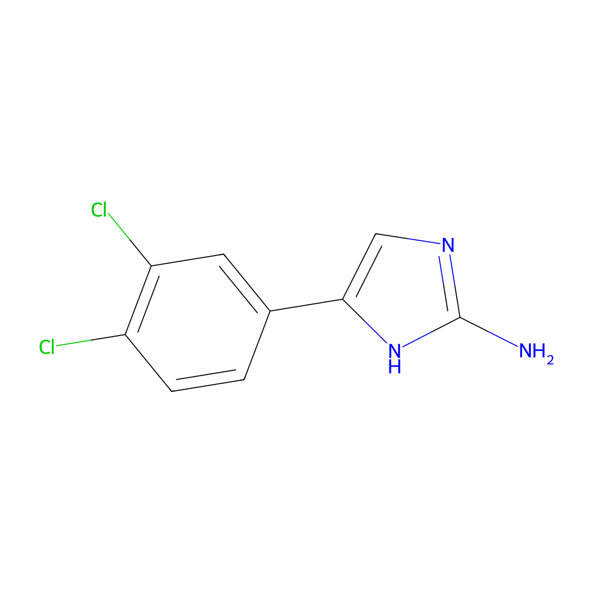 5-(3,4-dichlorophenyl)-1H-imidazol-2-amine molecular structure, CAS 60472-22-2