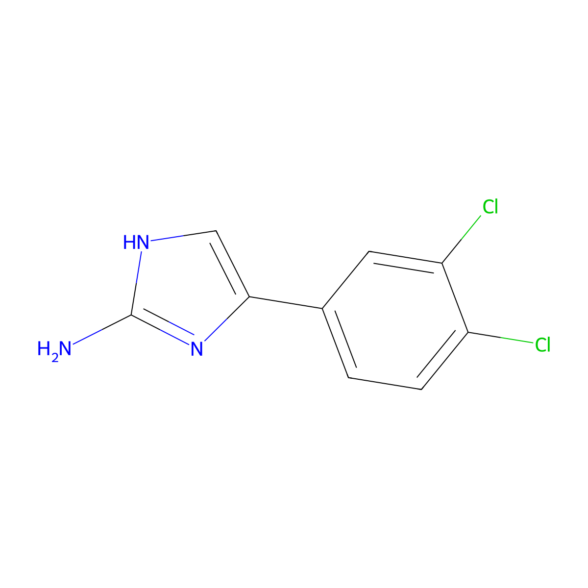 5-(3,4-dichlorophenyl)-1H-imidazol-2-amine molecular structure, CAS 60472-22-2
