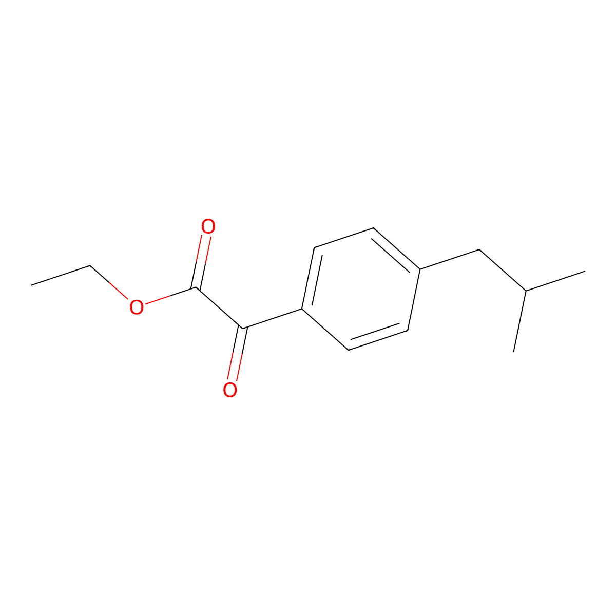 Ethyl 4-iso-butylbenzoylformate molecular structure, CAS 60473-28-1