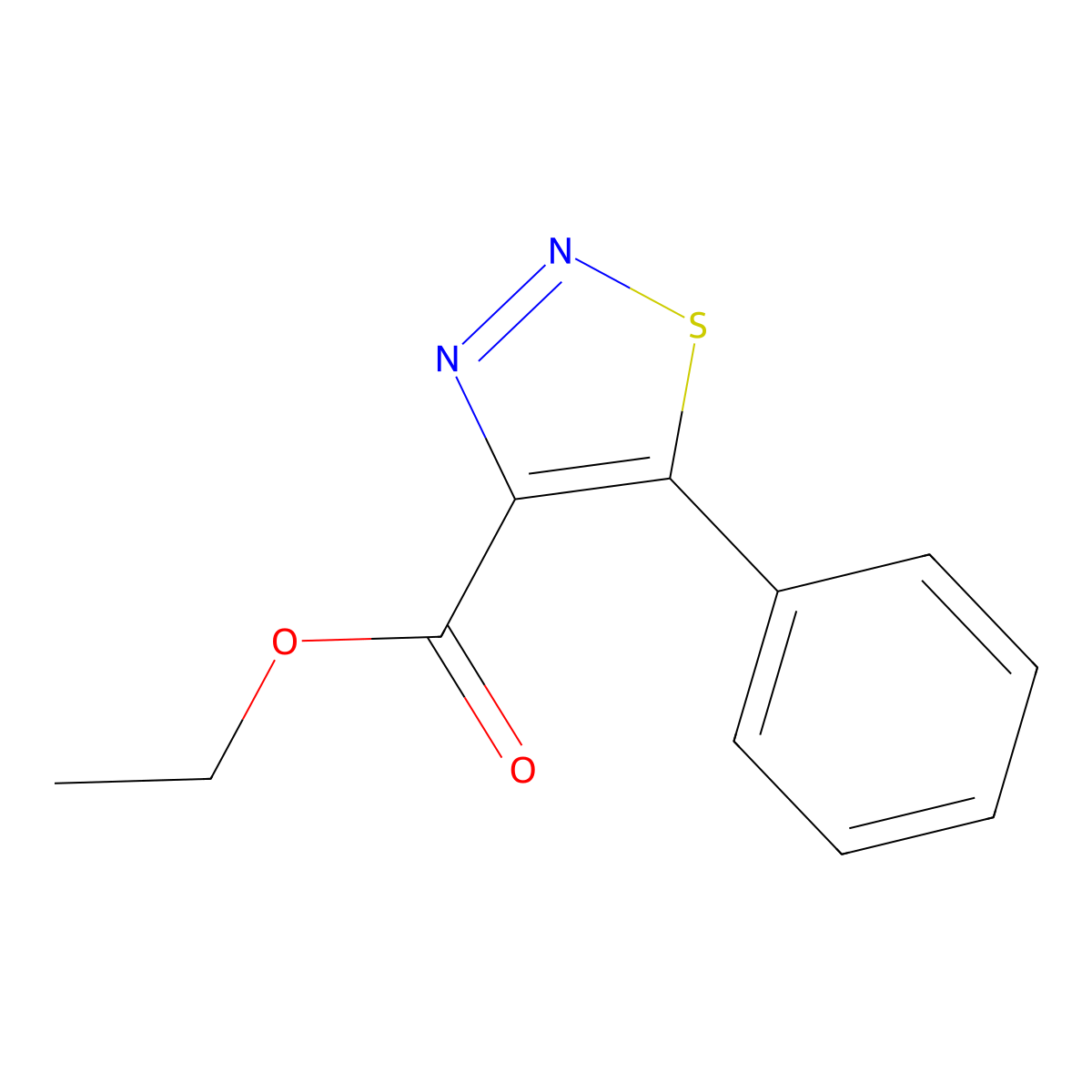 Ethyl 5-phenyl-1,2,3-thiadiazole-4-carboxylate molecular structure, CAS 60474-27-3