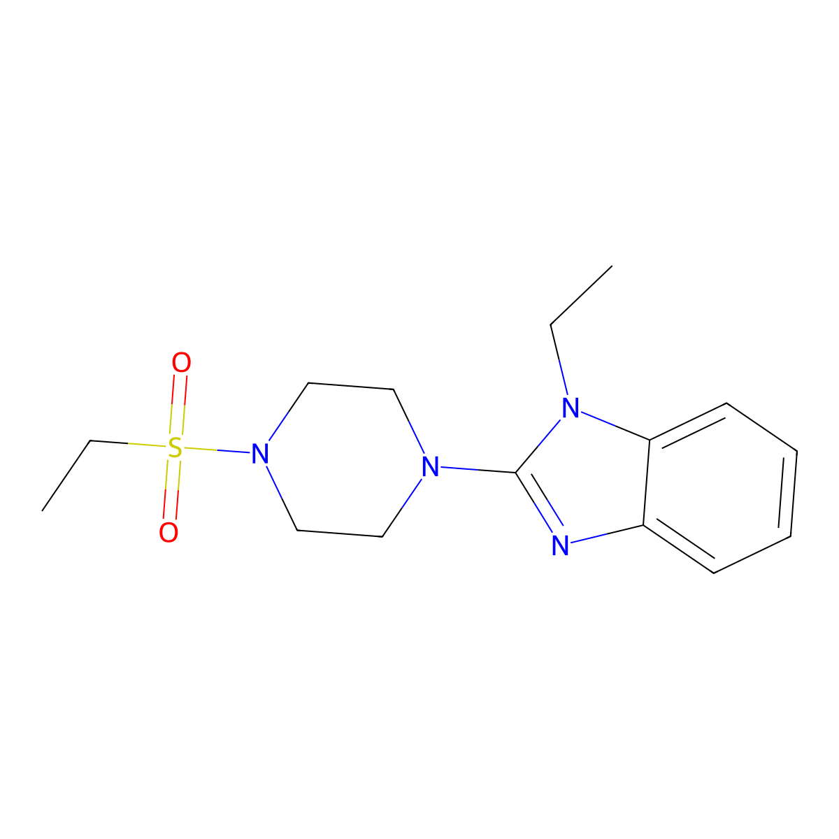 1-Ethyl-2-(4-(ethylsulfonyl)piperazin-1-yl)-1H-benzo[d]imidazole molecular structure, CAS 604741-69-7