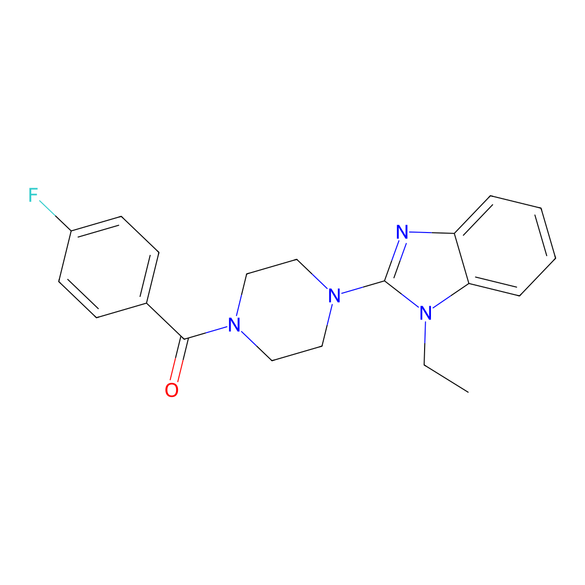 1-Ethyl-2-[4-(4-fluorobenzoyl)piperazin-1-YL]-1H-1,3-benzodiazole molecular structure, CAS 604741-81-3
