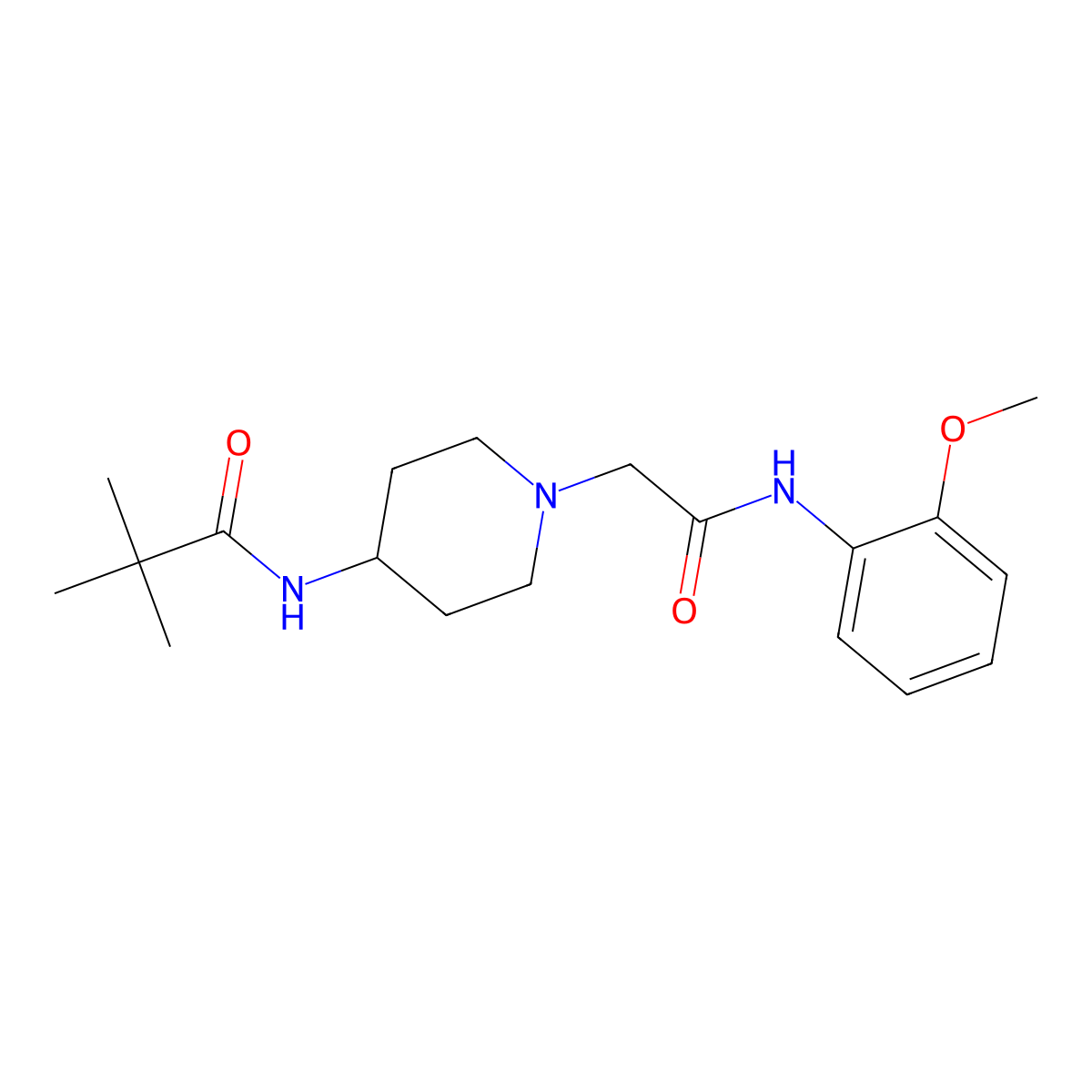 N-(1-{[(2-methoxyphenyl)carbamoyl]methyl}piperidin-4-yl)-2,2-dimethylpropanamide molecular structure, CAS 604753-19-7