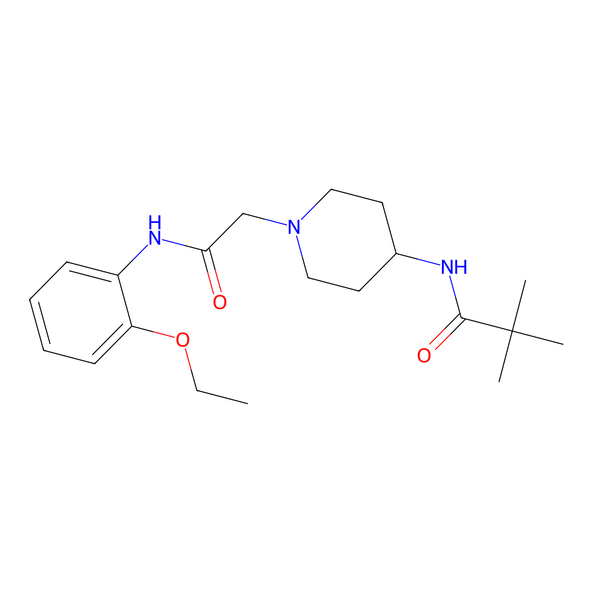 N-(1-{[(2-ethoxyphenyl)carbamoyl]methyl}piperidin-4-yl)-2,2-dimethylpropanamide molecular structure, CAS 604753-24-4