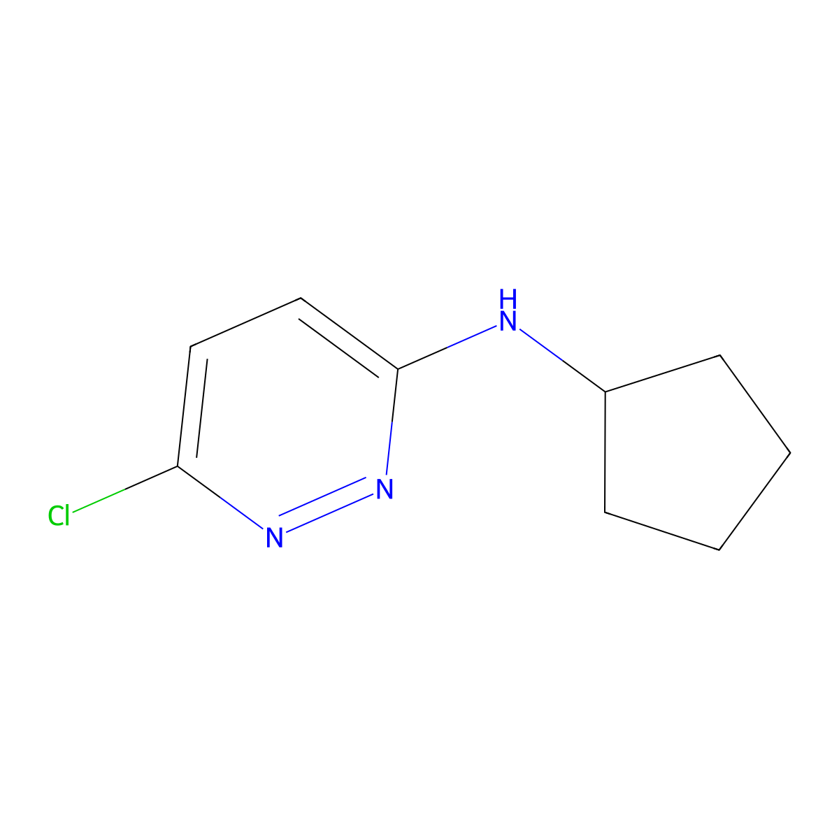 6-chloro-N-cyclopentylpyridazin-3-amine molecular structure, CAS 604754-56-5