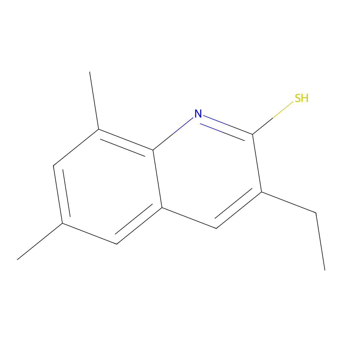 3-ethyl-6,8-dimethyl-1H-quinoline-2-thione molecular structure, CAS 604754-99-6