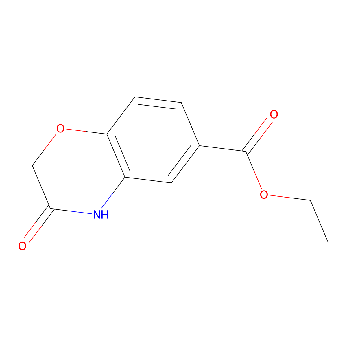Ethyl 3-oxo-3,4-dihydro-2H-1,4-benzoxazine-6-carboxylate molecular structure, CAS 604756-32-3