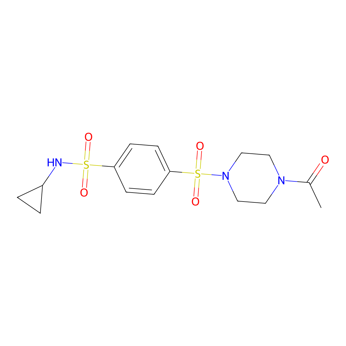 4-(4-Acetyl-piperazine-1-sulfonyl)-N-cyclopropyl-benzenesulfonamide molecular structure, CAS 604761-87-7