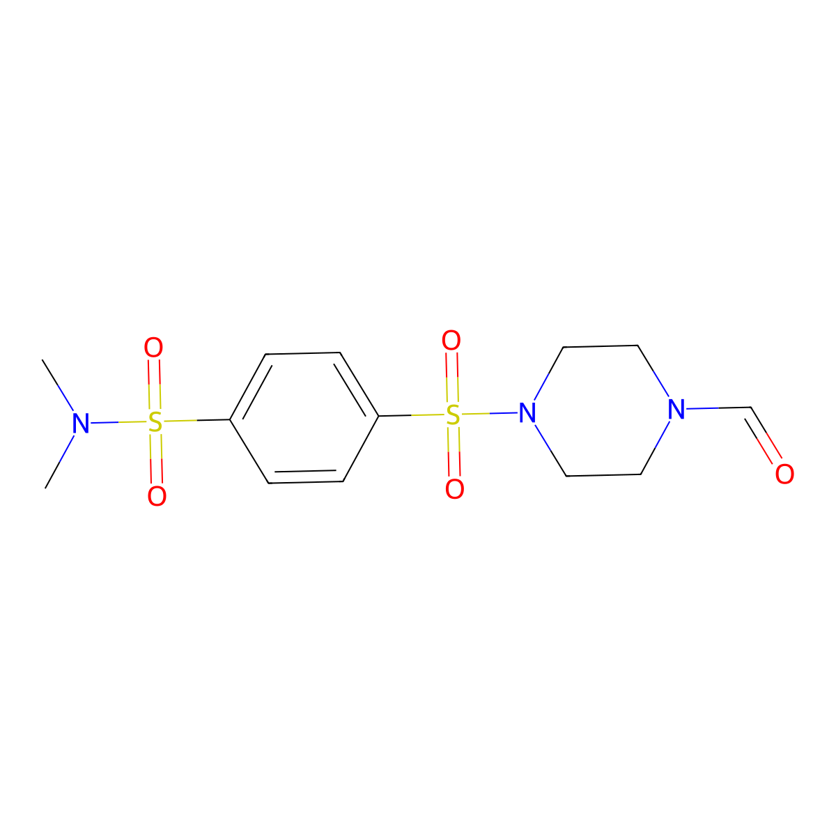 4-(4-Formylpiperazine-1-sulfonyl)-N,N-dimethylbenzene-1-sulfonamide molecular structure, CAS 604761-88-8