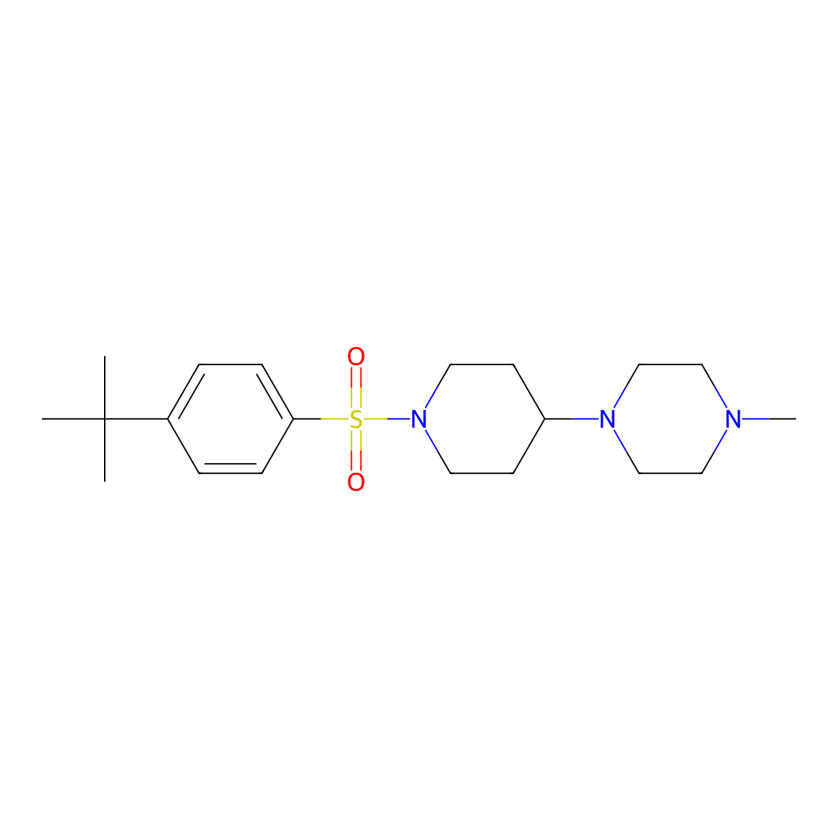 1-[1-(4-tert-Butyl-benzenesulfonyl)-piperidin-4-yl]-4-methyl-piperazine molecular structure, CAS 604762-12-1