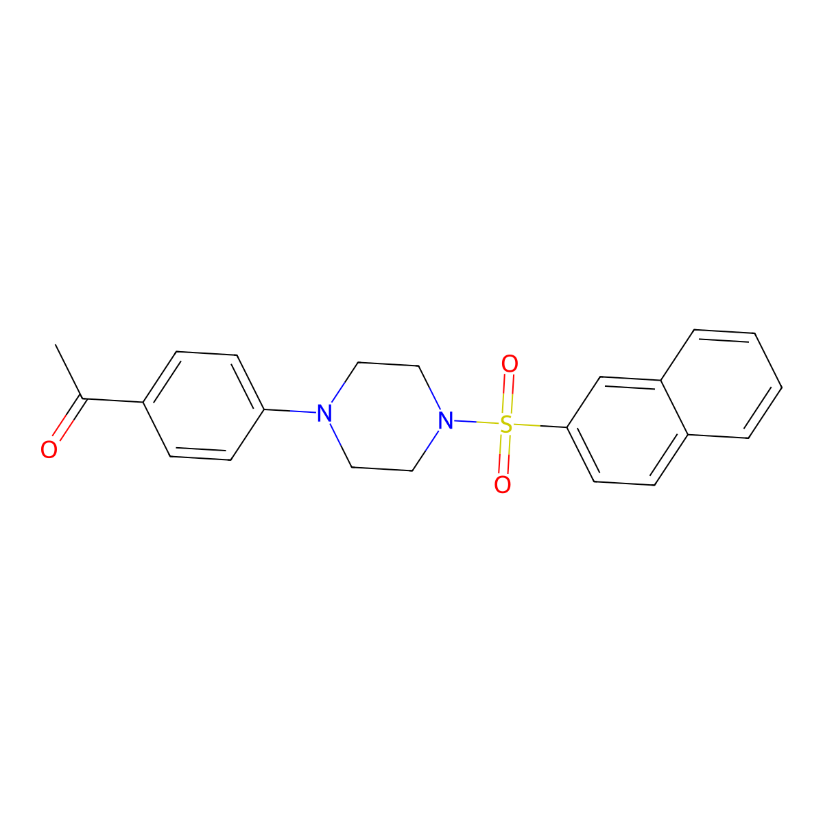 1-Acetyl-4-[4-(2-naphthylsulfonyl)piperazinyl]benzene molecular structure, CAS 604768-20-9