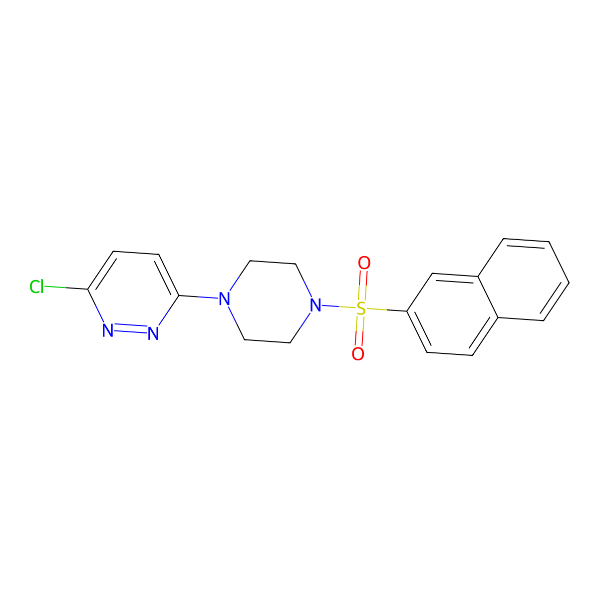 3-Chloro-6-[4-(naphthalen-2-ylsulfonyl)piperazin-1-yl]pyridazine molecular structure, CAS 604768-35-6