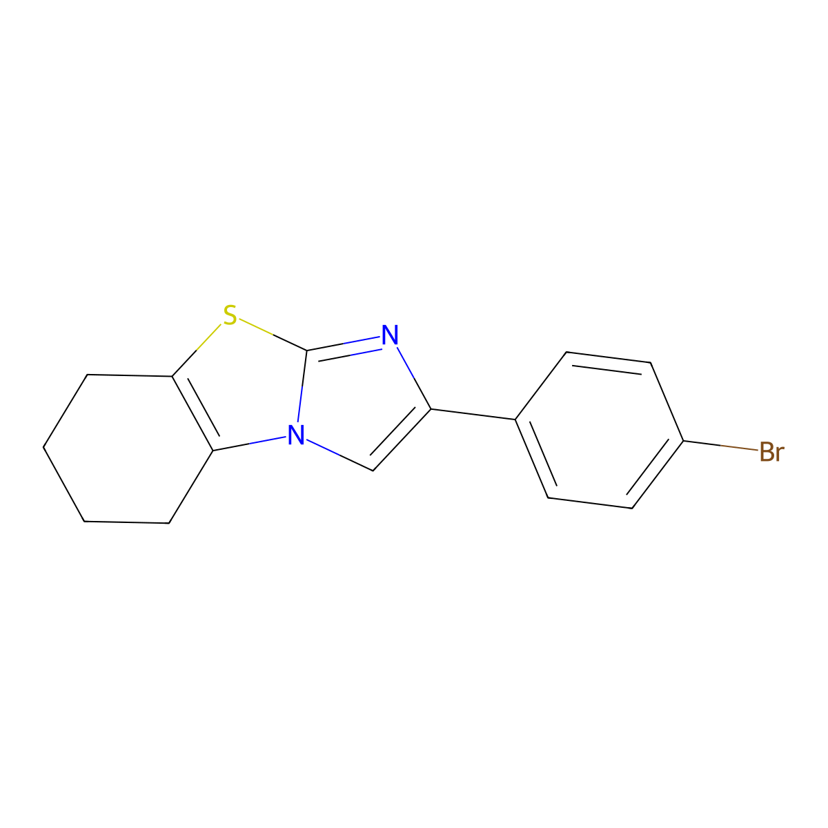 2-(4-Bromophenyl)-5,6,7,8-tetrahydroimidazo[2,1-b][1,3]benzothiazole molecular structure, CAS 60477-36-3