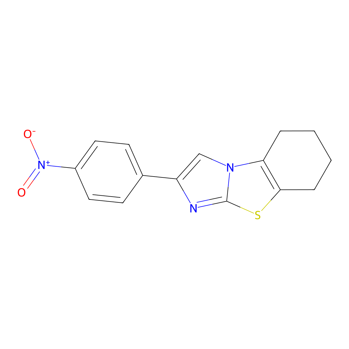 2-(4-Nitrophenyl)-5,6,7,8-tetrahydroimidazo[2,1-b][1,3]benzothiazole molecular structure, CAS 60477-38-5
