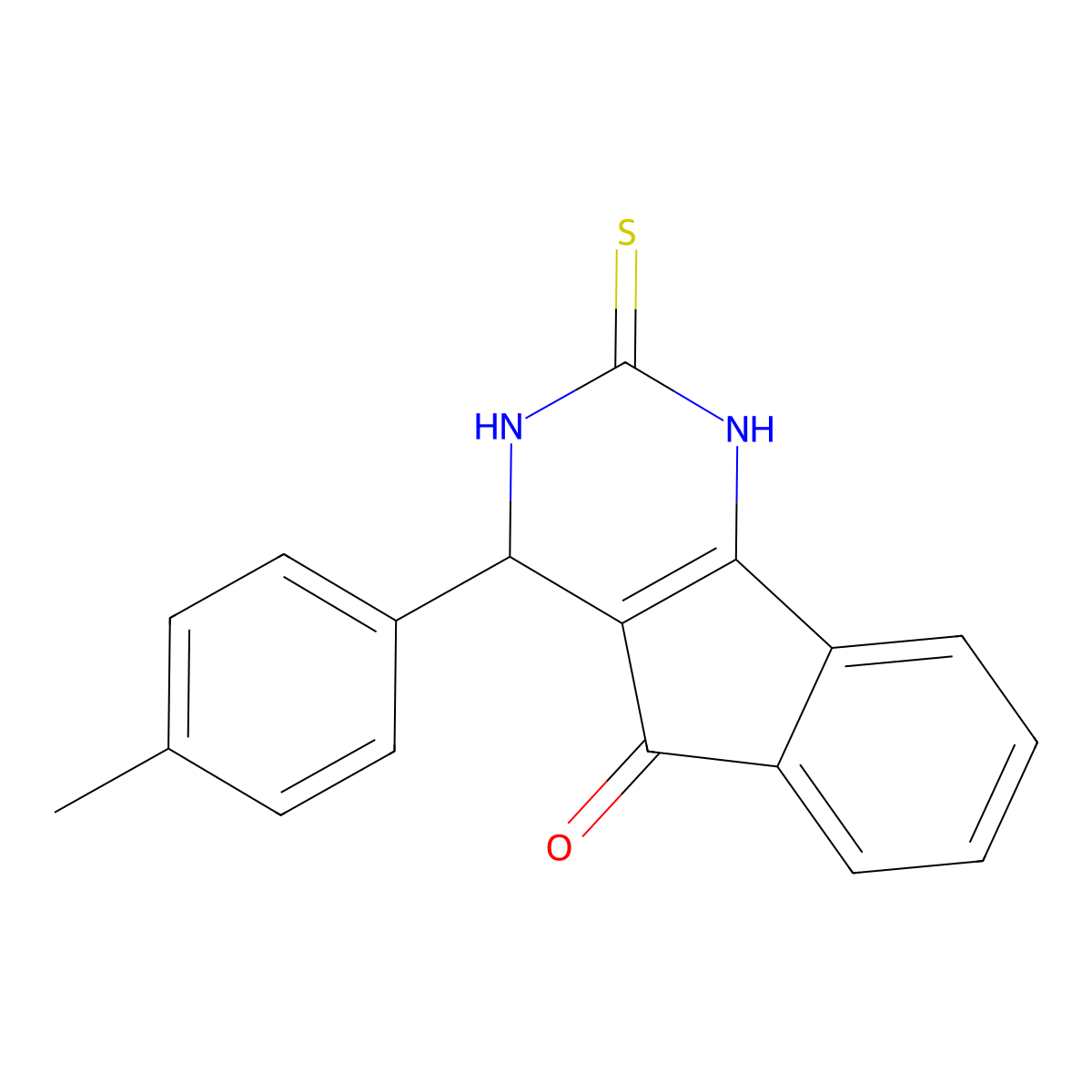 4-(4-methylphenyl)-2-thioxo-1,2,3,4-tetrahydro-5H-indeno[1,2-d]pyrimidin-5-one molecular structure, CAS 60477-76-1