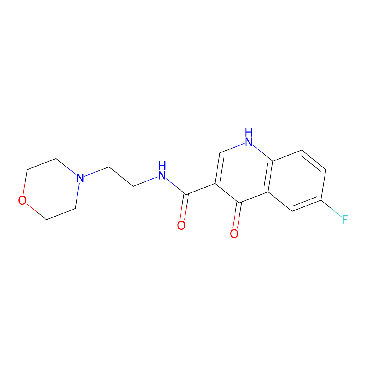 6-fluoro-4-hydroxy-N-[2-(morpholin-4-yl)ethyl]quinoline-3-carboxamide molecular structure, CAS 604773-19-5