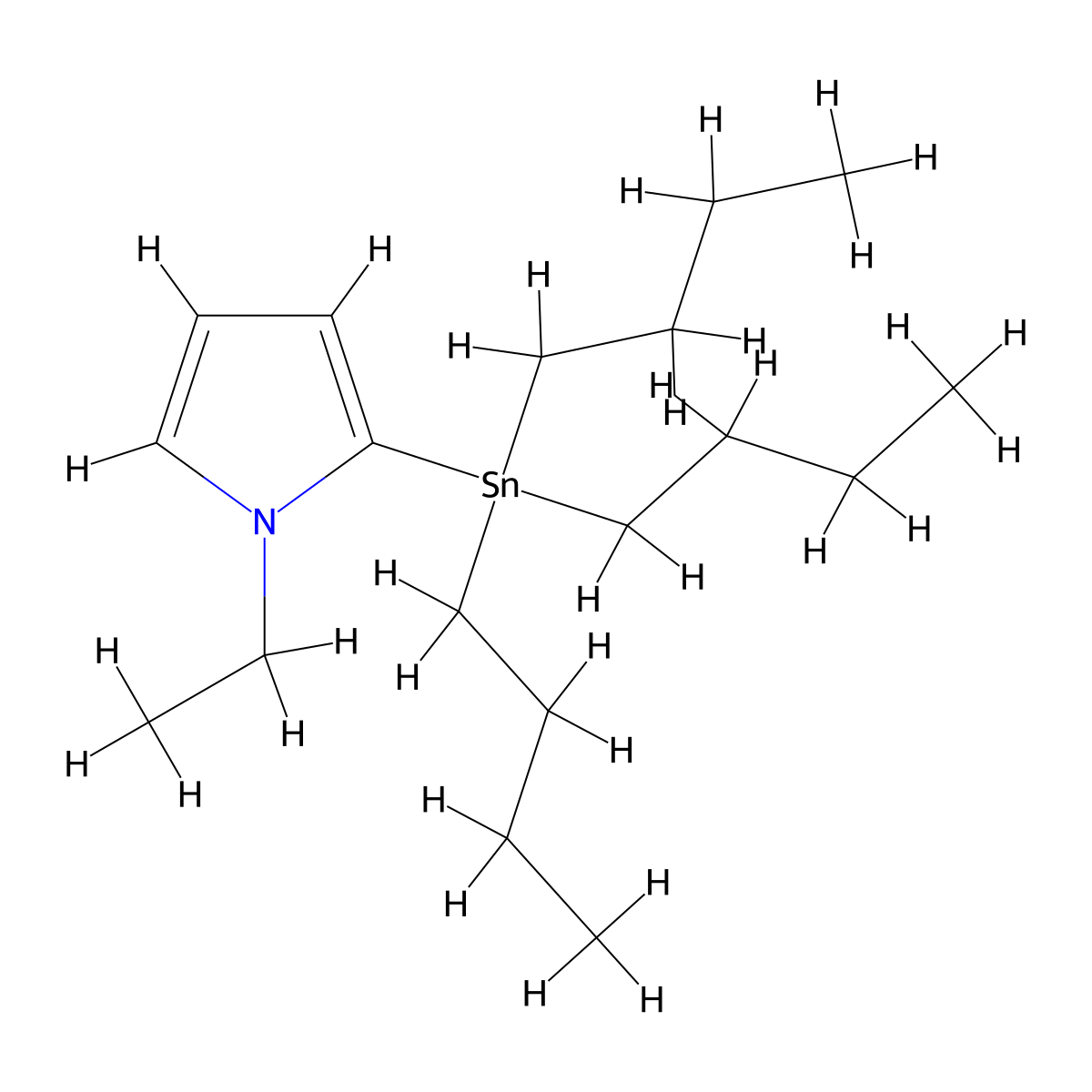 1-ethyl-2-(tributylstannyl)-1H-pyrrole molecular structure, CAS 604787-80-6