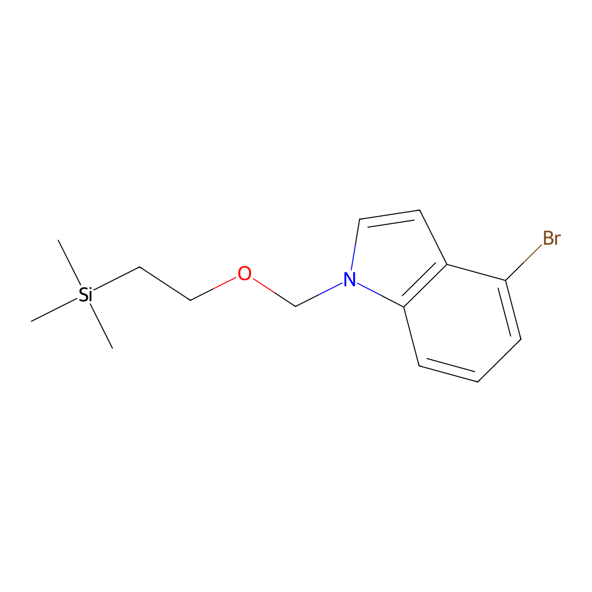 4-bromo-1-((2-(trimethylsilyl)ethoxy)methyl)-1H-indole molecular structure, CAS 604788-42-3