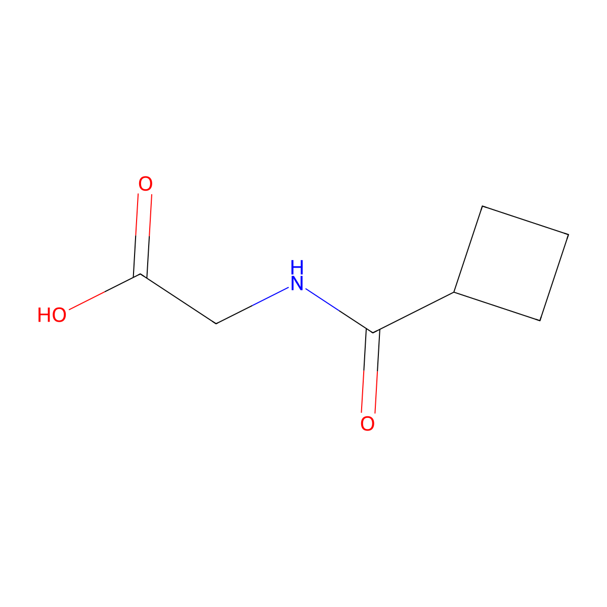 2-[(Cyclobutylcarbonyl)amino]acetic acid molecular structure, CAS 604790-72-9