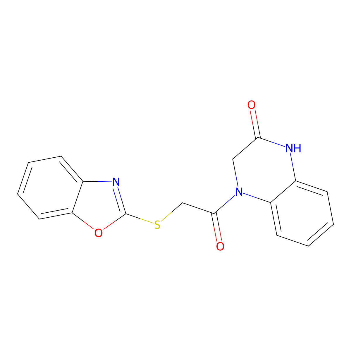 2(1H)-Quinoxalinone,4-[(2-benzoxazolylthio)acetyl]-3,4-dihydro-(9CI) molecular structure, CAS 604795-49-5