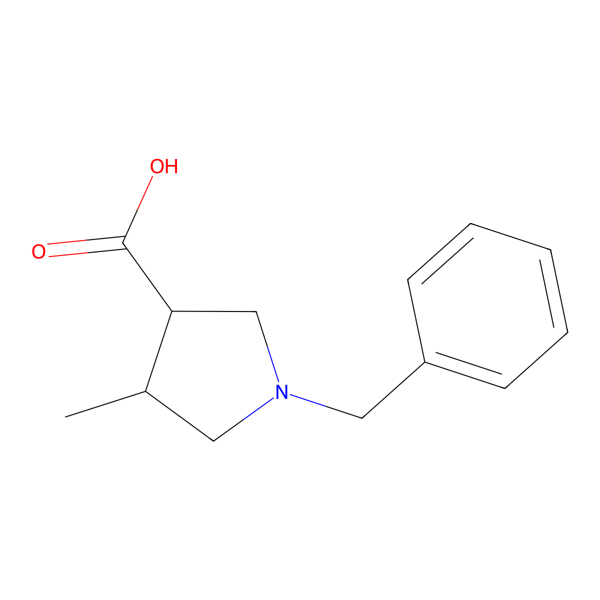 (3S,4S)-1-Benzyl-4-methylpyrrolidine-3-carboxylic acid molecular structure, CAS 604798-83-6