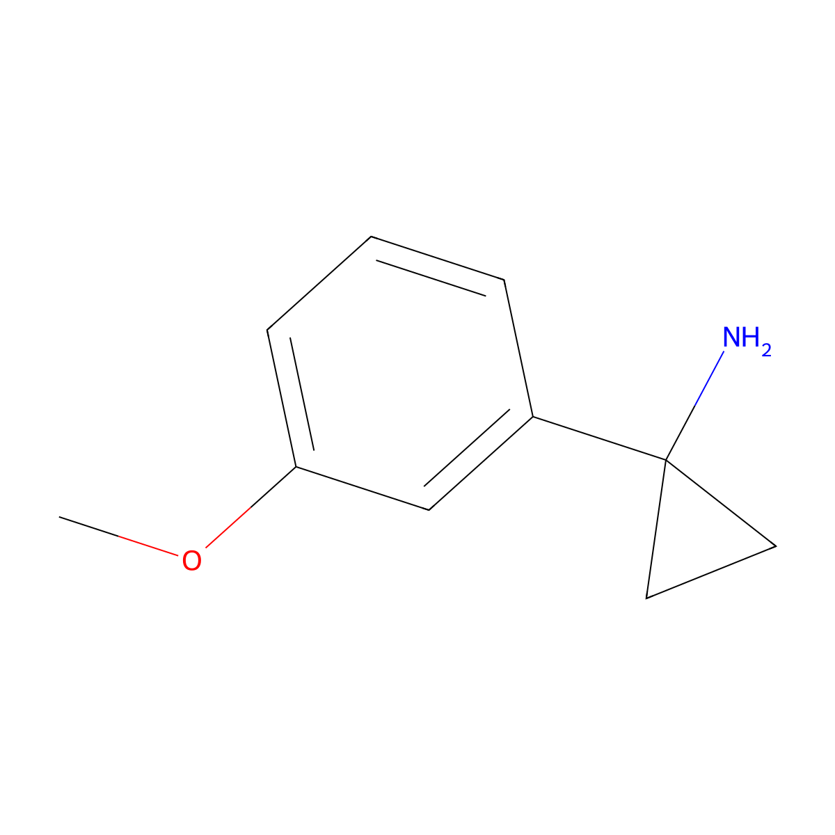 1-(3-Methoxyphenyl)cyclopropan-1-amine molecular structure, CAS 604799-95-3