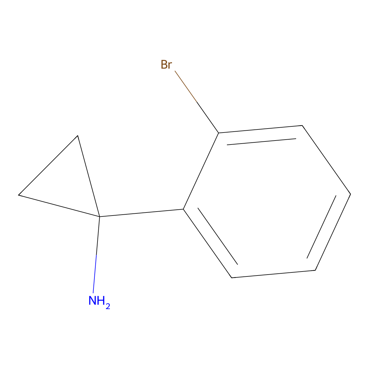 1-(2-Bromophenyl)cyclopropanamine molecular structure, CAS 604799-96-4