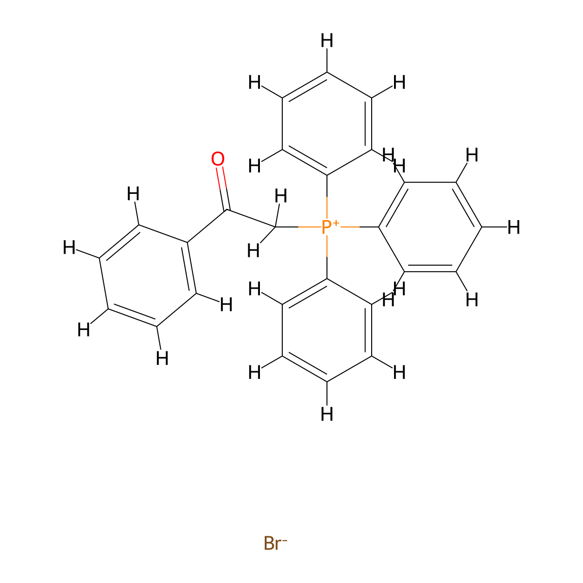 Phenacyltriphenylphosphonium bromide molecular structure, CAS 6048-29-9