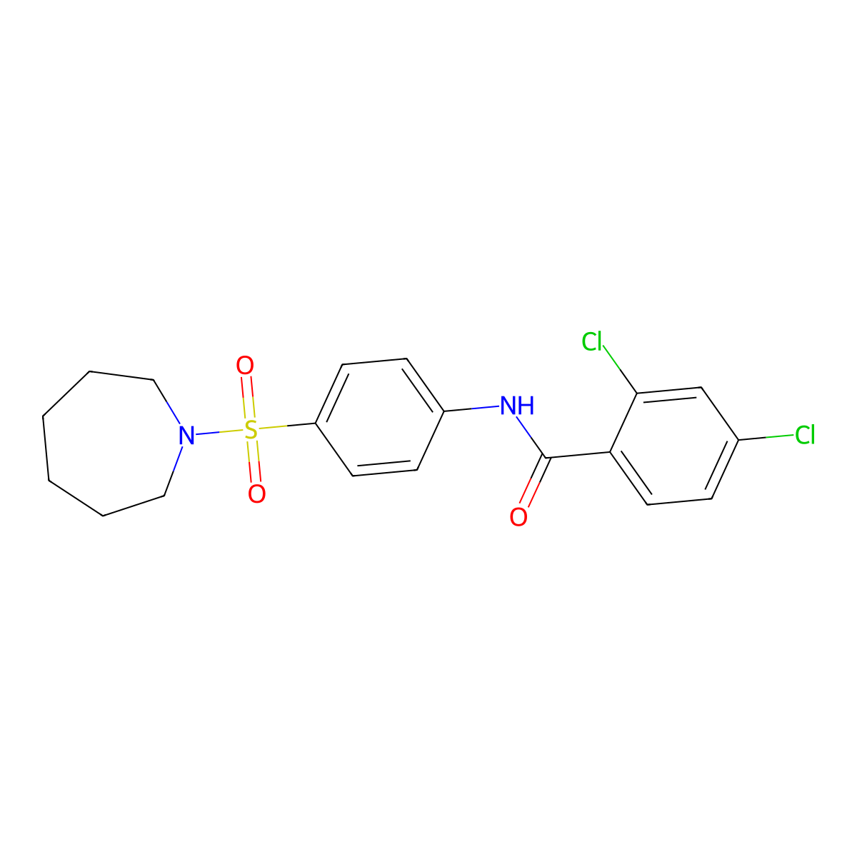 N-[4-(azepan-1-ylsulfonyl)phenyl]-2,4-dichlorobenzamide molecular structure, CAS 6048-42-6