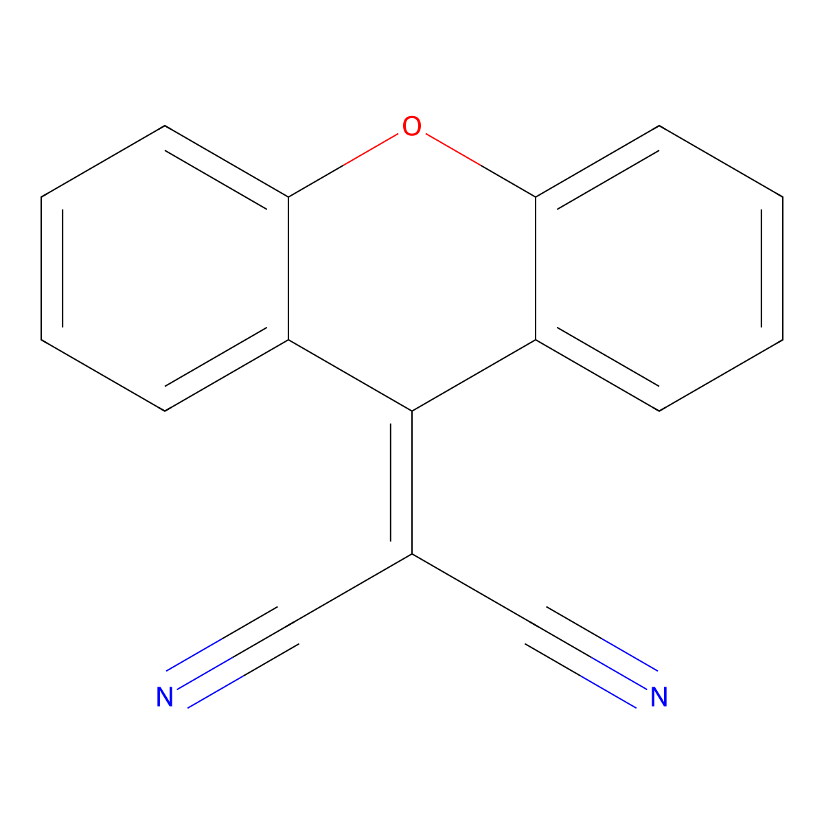 9H-xanthen-9-ylidenepropanedinitrile molecular structure, CAS 6048-49-3