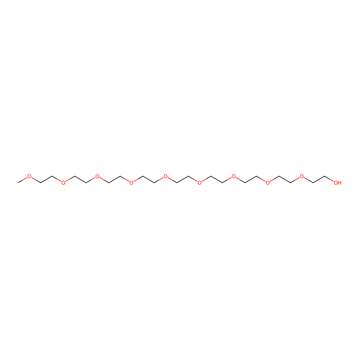 Nonaethylene Glycol Monomethyl Ether molecular structure, CAS 6048-68-6