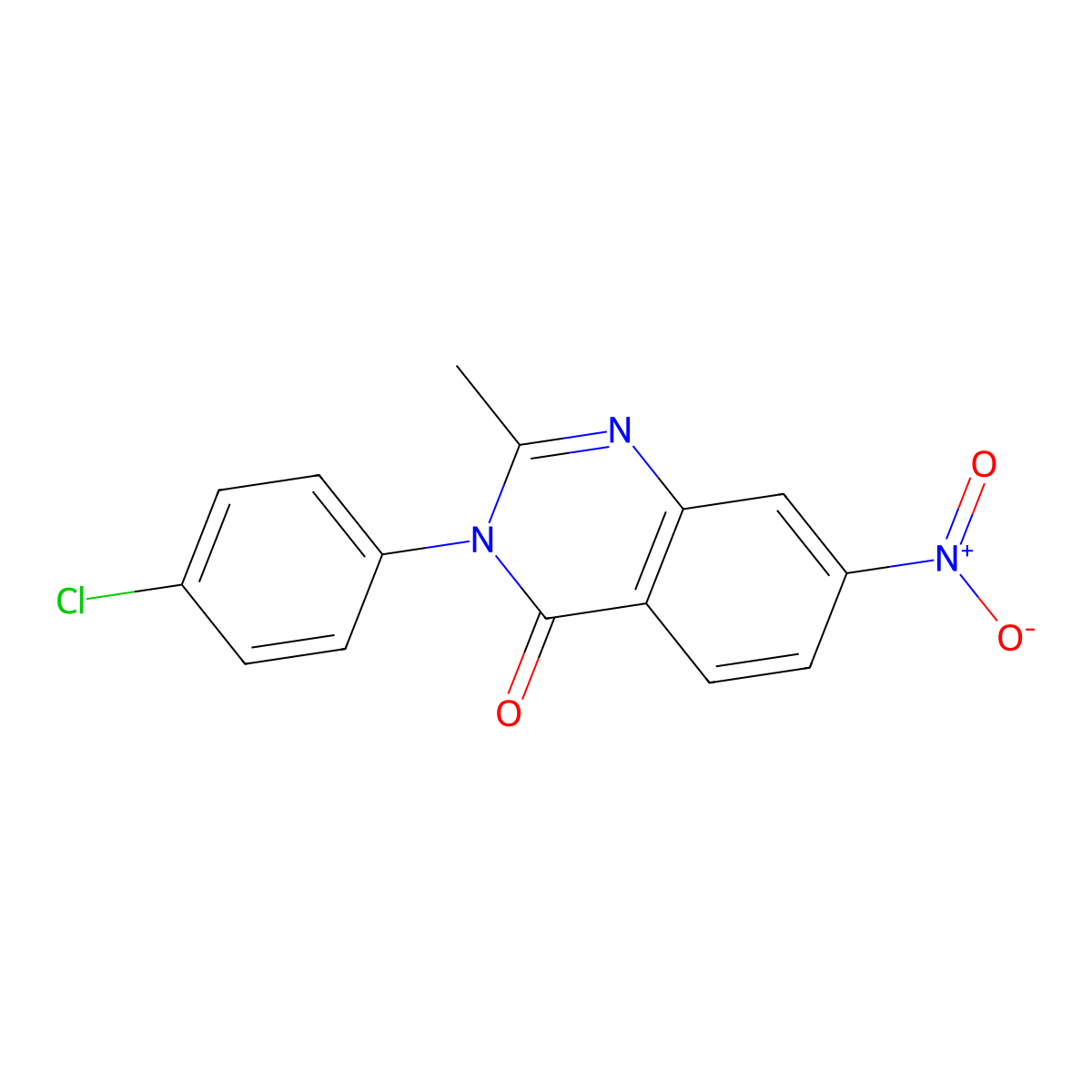 3-(4-Chlorophenyl)-2-methyl-7-nitroquinazolin-4-one molecular structure, CAS 6048-92-6