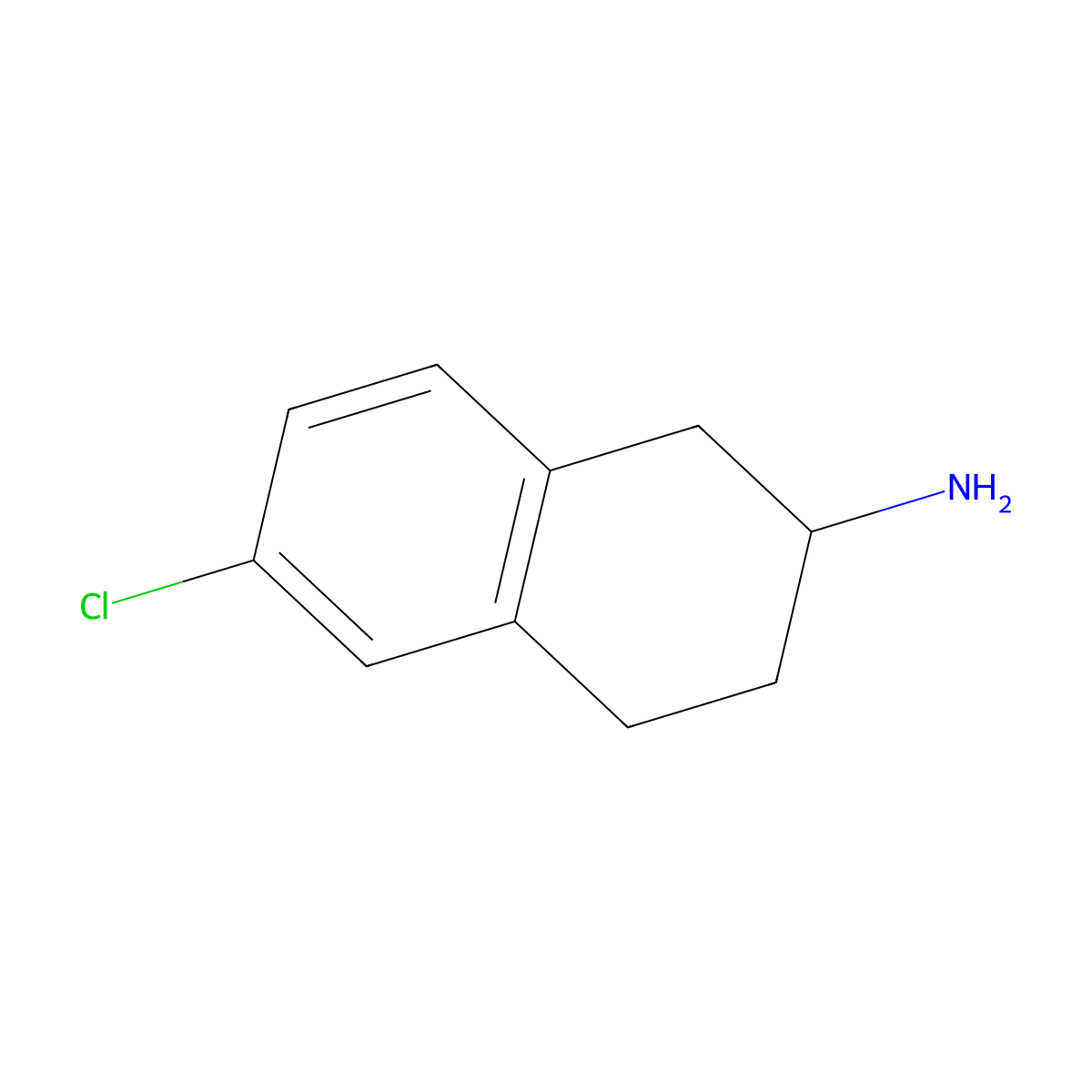 6-Chloro-2-aminotetralin molecular structure, CAS 60480-00-4